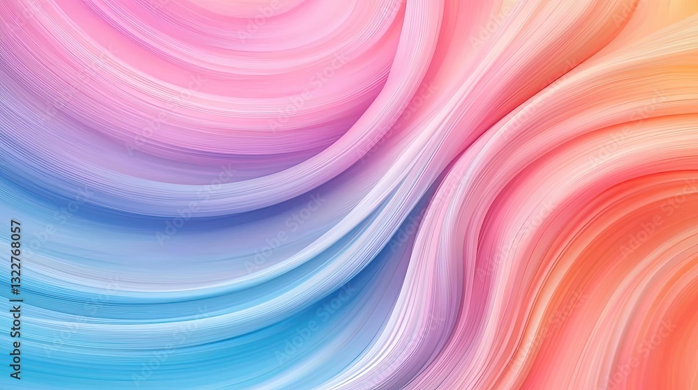 Poster pastel color illustration abstract background concept. colorful abstract waves create a soothing and