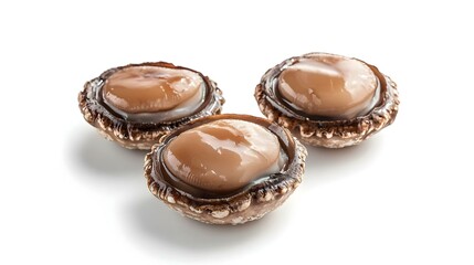 Raw abalones on the white background