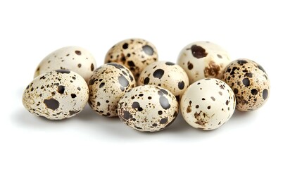 Quail eggs isolated on white background