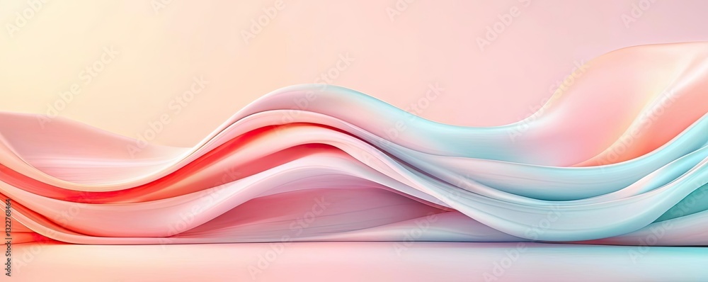 Poster pastel color illustration abstract background concept. smooth abstract waves in pastel colors creati