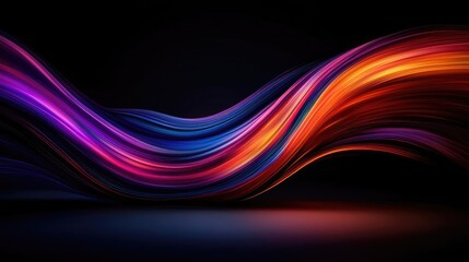 Fototapeta premium Vibrant color art abstract background concept. Vibrant abstract waves of color flowing against a dark backdrop, creating dynamic energy.