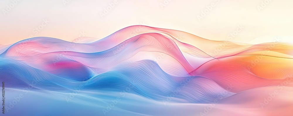 Poster pastel color illustration abstract background concept. abstract waves in pastel colors creating a se