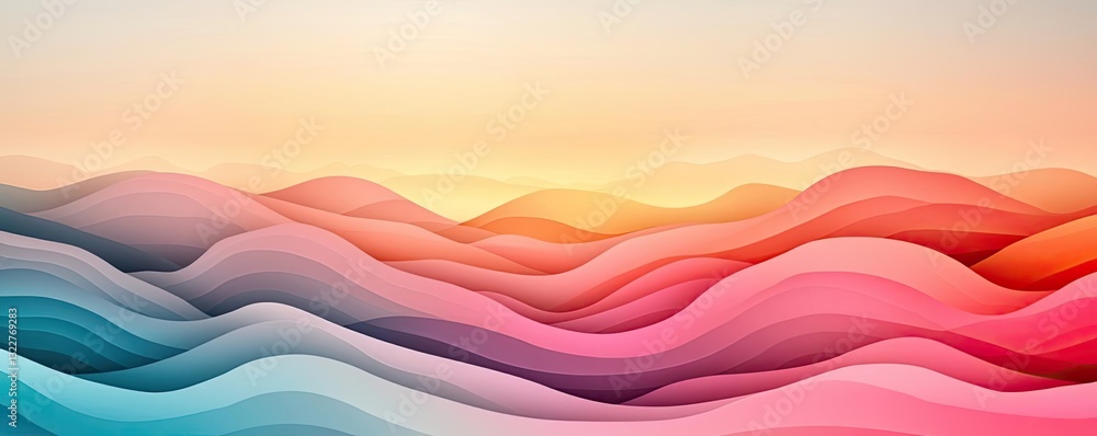 Poster pastel color illustration abstract background concept. a colorful abstract wave design depicting har
