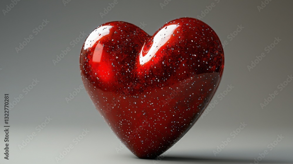 Aufkleber bright red heart shaped object displaying love and warmth ideal for open heart concepts and emotiona