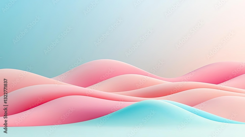 Poster pastel color illustration abstract background concept. a vibrant abstract wave pattern in soft pink 