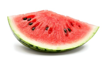 Fresh Watermelon Slice Isolated on White Background
