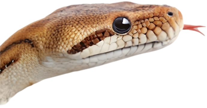 The Boa snake (Malayopython reticulatus) is known for its large size and beautiful, intricate patterns. 