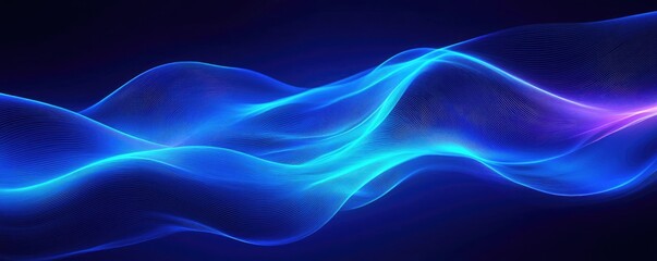 Fototapeta premium Waterscape abstract background idea. Vibrant abstract wave design with dynamic light effects and fluid motion.