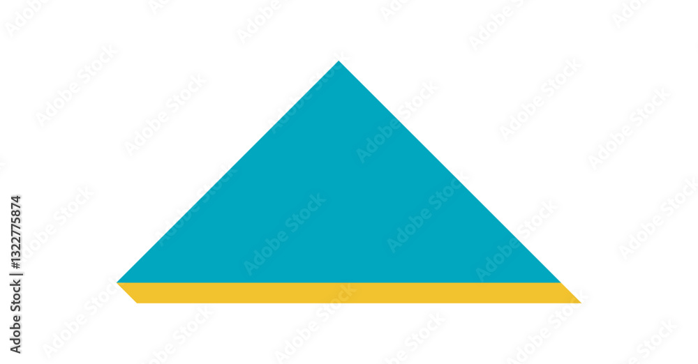 Wall mural bold brutalist triangle icon. minimal abstract shape with shadow. modern graphic element, geometric 