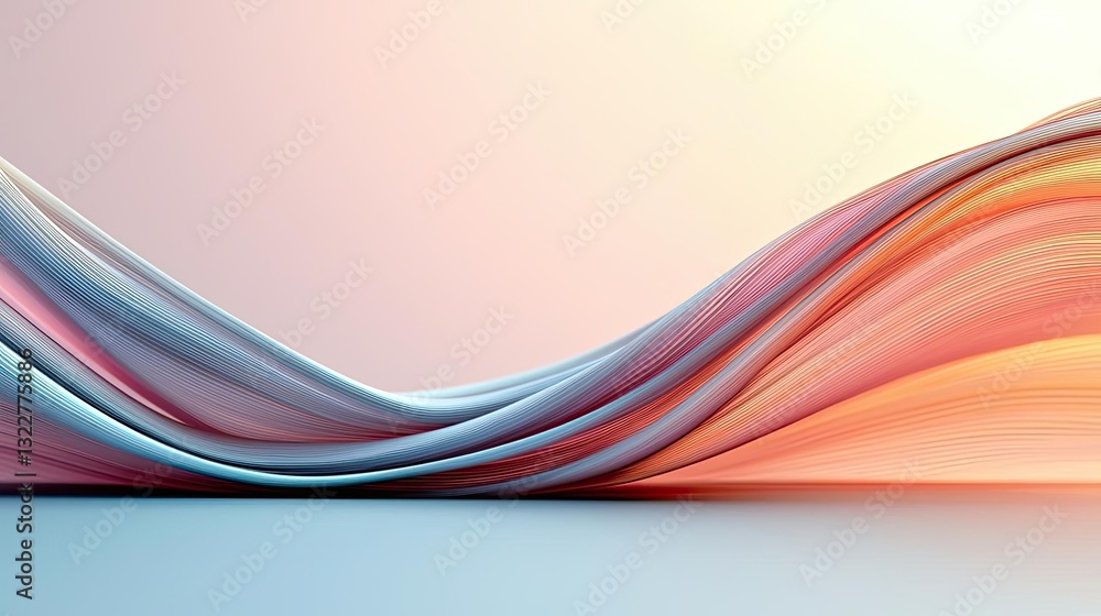 Poster pastel color illustration abstract background concept. abstract waves of color blend seamlessly, cre