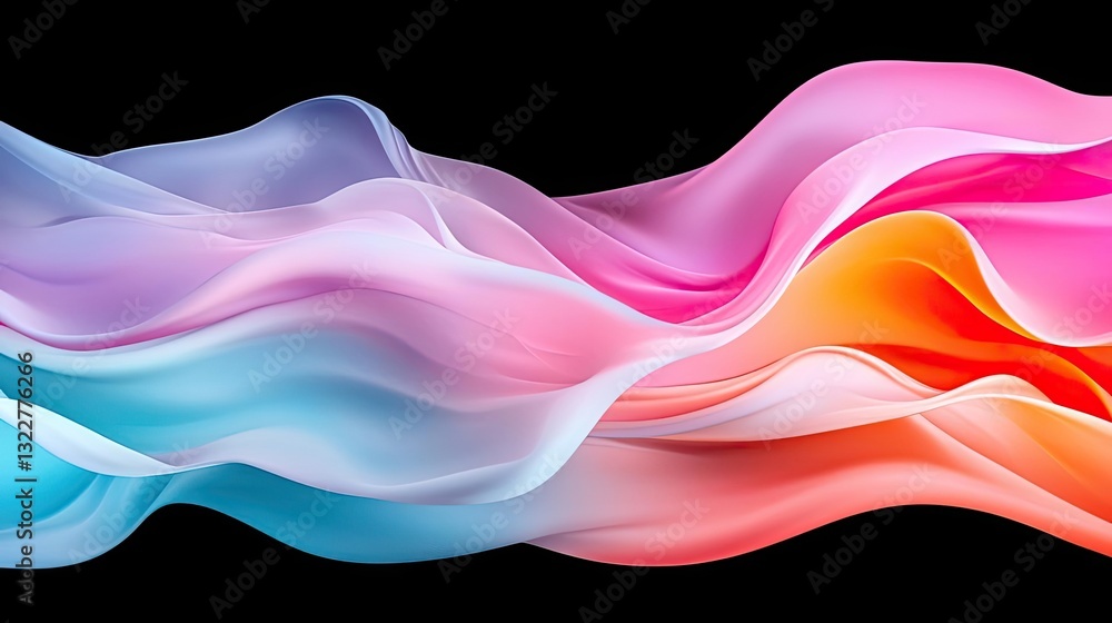 Poster vibrant color art abstract background concept. colorful wave pattern design with smooth, flowing gra