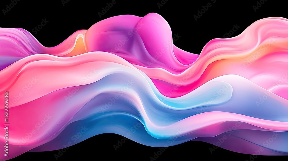 Poster vibrant color art abstract background concept. a vibrant wave of colorful fluid shapes flowing in a 