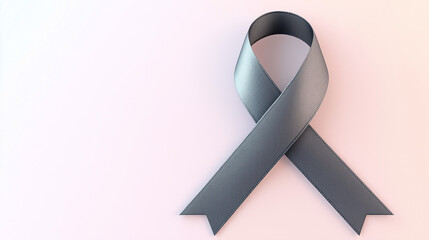 Silver ribbon symbol of parkinson's day awareness. World parkinson disease day april 11 banner with copy space. 
