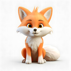 Obraz premium Digital technology 3D cute fox icon