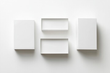 Minimalist Arrangement of Clean White Boxes on Light Background