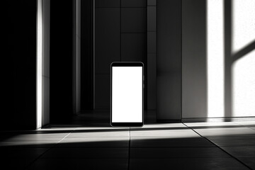 A Modern Smartphone Positioned Front and Center in a Straightforward,