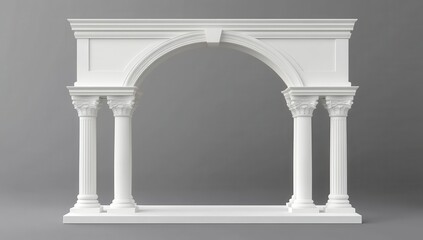 Naklejka premium Elegant White Classical Archway with Columns and Elegant Design