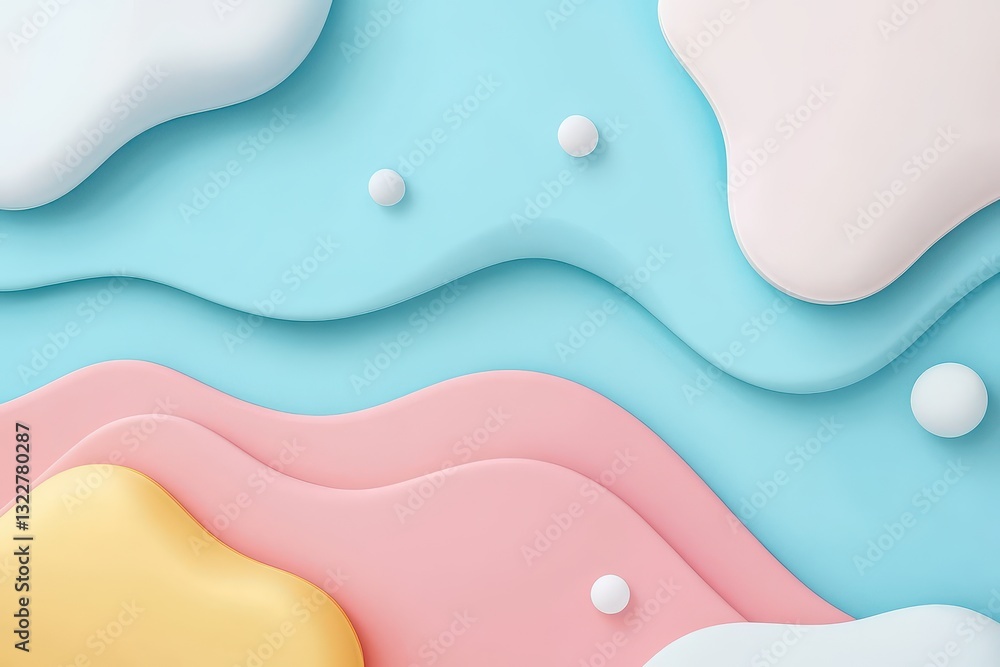 Aufkleber abstract pastel waves in soft colors create a smooth, modern background ideal for design projects