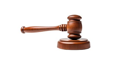 Gavel on Wooden Block Justice Law Auction Concept isolated on transparent background