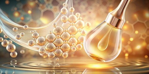 Serum drops penetrating skin layer with alpha hydroxy acid layer for brighter complexion, alpha layer penetration, alpha hydroxy acids