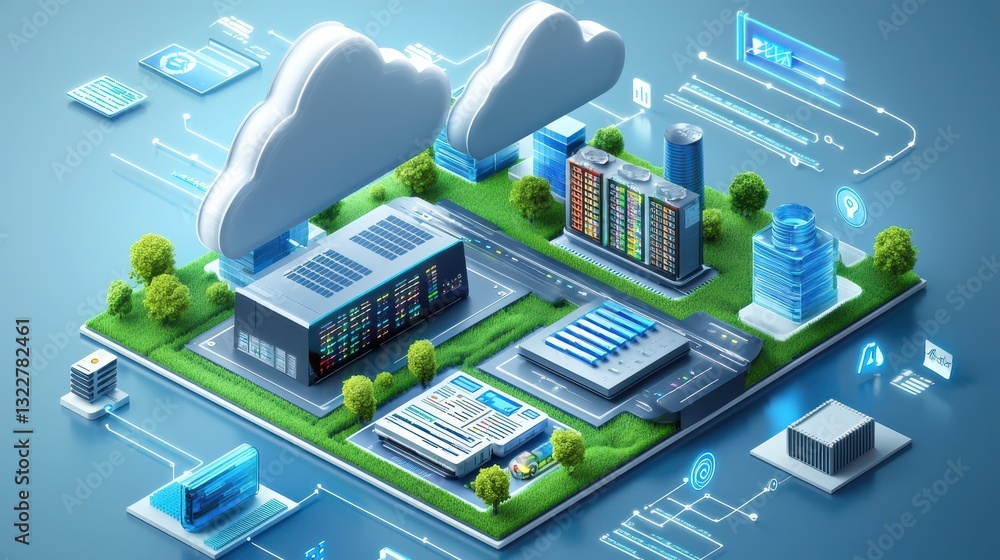 Aufkleber data analyst infographic concept. innovative data analytics ecosystem empowering digital transformat