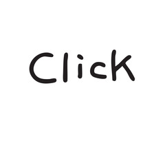 ゆるい手描きの英語のクリックの文字　単品