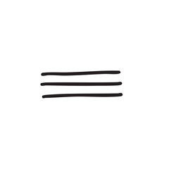 ゆるい手描きのシンプルな三本線　単品