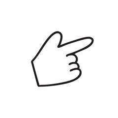 ゆるい手描きの指差しイラスト　単品