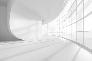 Obraz premium Modern Minimalist Interior Design with Curved Lines and Light