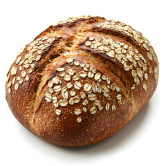 Organic Whole Grain Bread Loaf with Oat Topping &ndash; Healthy, Homemade, Delicious, Freshly Baked Artisan Bread Perfect for Everyday Use and Meal Prep | Food Photography