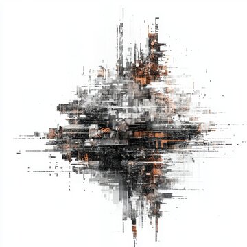 Abstract Digital Art with Geometric Shapes and Textures