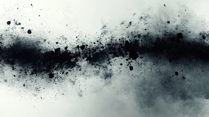 Abstract Black Dust Explosion on Light Background with Textures and Depth