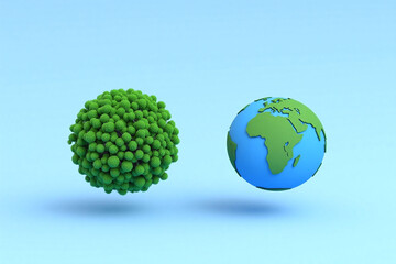 fototapety obrazy earth with trees on blue background