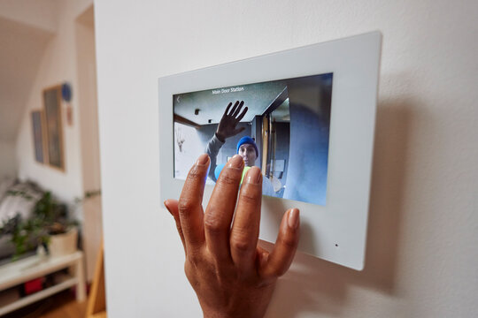 Answering the intercom at home