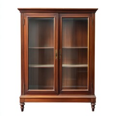 Antique Mahogany Cabinet with Glass Doors and Elegant Design
