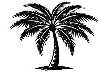 Obraz premium Silhouette of palm trees on a beach Vector illustration