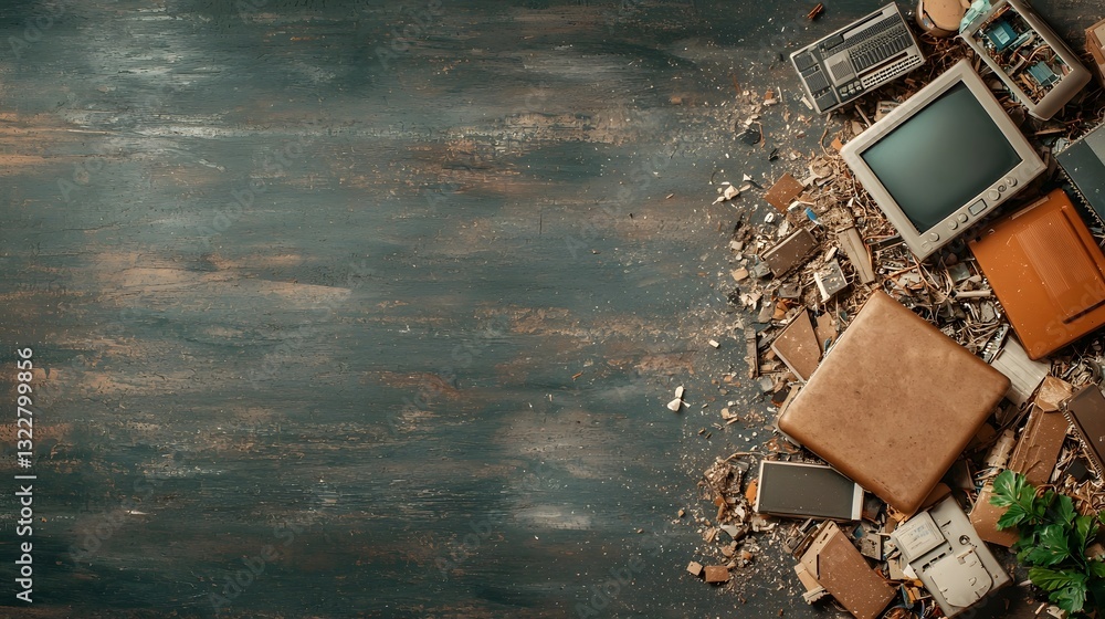 Poster automated industrial shredding and processing discarded electronic devices circuit boards and other 