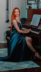 young woman relaxing on sofa