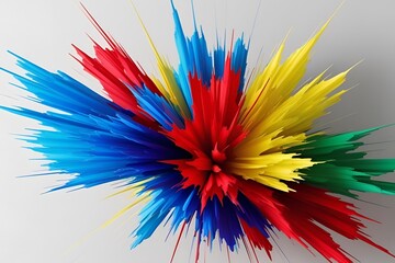Beautiful explosion of colors, red, yellow, blue, pink, watercolor background paper design. Minimal plain full screen paper Simple with space for copying text A3 a4
