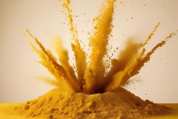 Explosion of gold dust Paper texture Watercolor background, design. Minimal plain fullscreen paper . simple with space for copying text. A3 a4