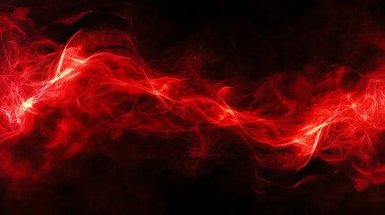 The Fiery Red Energy Veins Flowing Across a Dark Background