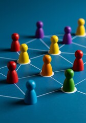 Colored pieces connected representing a social network.