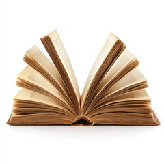 Naklejka premium Open Book Isolated on White Background with Realistic Pages Displaying