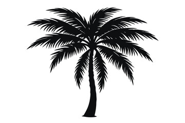 palm trees are shown in black and white Vector