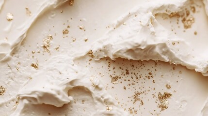 Creamy White Texture with Gold Glitter Accents