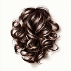 Naklejka premium Layered Curls Styled in Natural Beauty for Hair Mockup Display