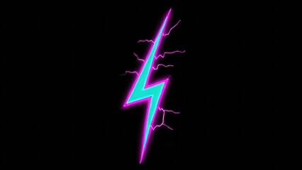  a vibrant neon lightning bolt illuminating a dark background