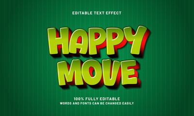 happy move editable text effect with a game and kids text style