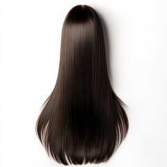 Long Straight Hair Mockup with Subtle Highlights for Styling Ideas