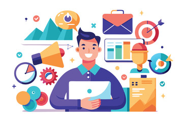 Marketing consulting concept illustration
